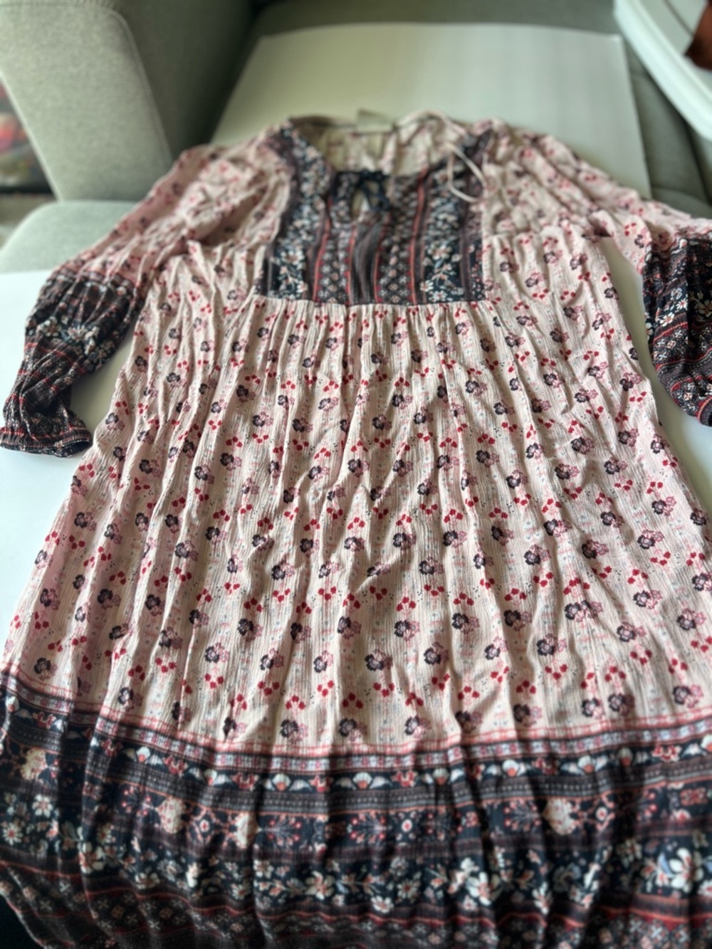 Knox Rose Pink Floral Boho Midi Dress